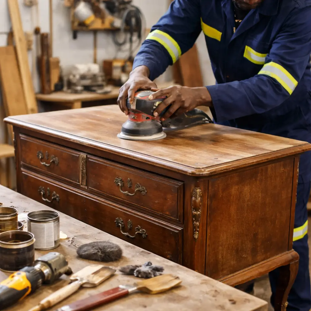 Wooden dresser restored by East Rand Carpentry